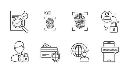 Illustrative financial security and data privacy icons showcasing digital safety solutions