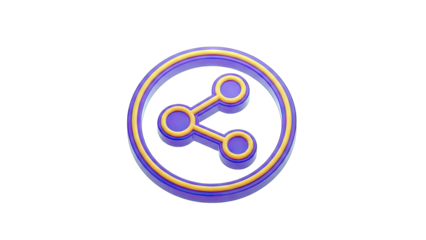 Share Icon in Circle on White Background