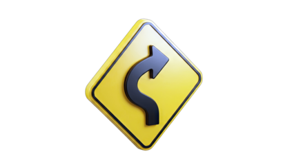 Sharp Curve Road Sign: Warning of Dangerous Turn Ahead
