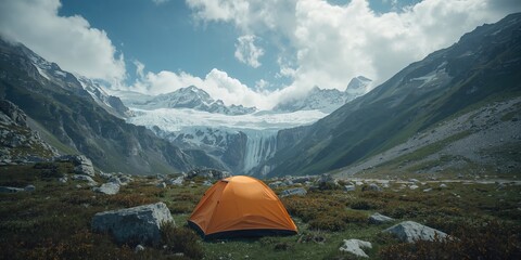 Vivid alpine scenery featuring snow-capped peaks and green hills, highlighting erosion risk