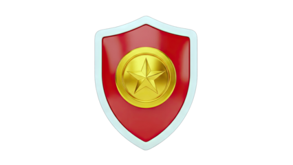 Shield with Star Emblem: Protection and Achievement Concept
