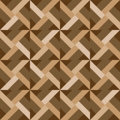 A woven network of overlapping tan and brown ribbons crossing diagonally to form a warm textured lattice with natural crafted depth