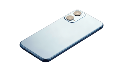 Smartphone Back View Isolated on White Background