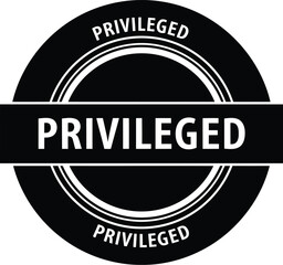 Black and white privileged badge