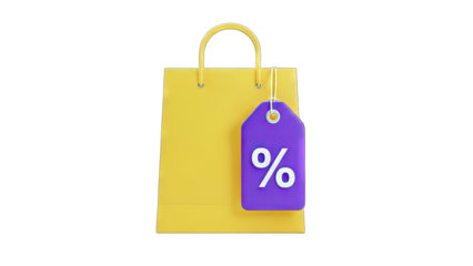 Shopping Bag with Discount Tag for Sales and Promotions