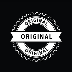 Original black stamp vector illustration, authentic document, genuine, certified status icon