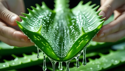 close up of aloe vera
