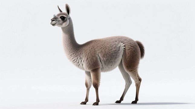 guanaco isolated on white background