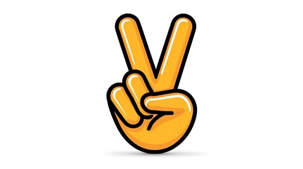 Fototapeta premium peace sign with hand isolated on the white background 