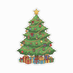Naklejka premium christmas tree with gifts