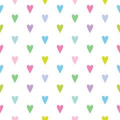 Endless love, colorful hearts seamless pattern