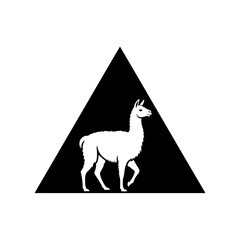 Obraz premium Llama silhouette mountain cutout negative space peak vector illustration