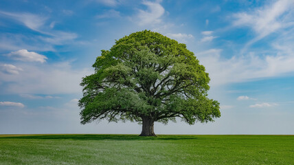 lonely tree on green field