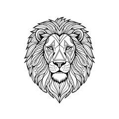 Zentangle lion head mandala style vector illustration
