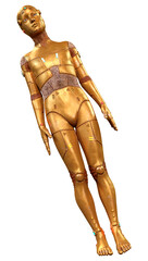 3D Rendering Male Robot on White