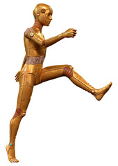 3D Rendering Male Robot on White