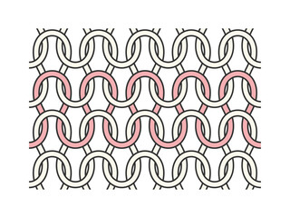 2色のシンプルなニットの編み目の拡大図 - 裏編みの構造の図解や編み物のイメージのイラスト素材