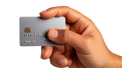 Hand holding credit card and smart device screen for digital business concept