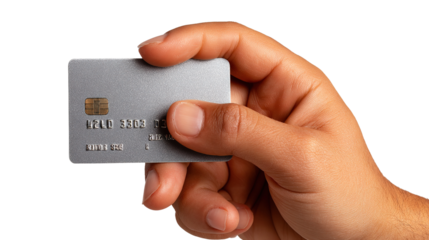 Hand holding credit card and smart device screen for digital business concept