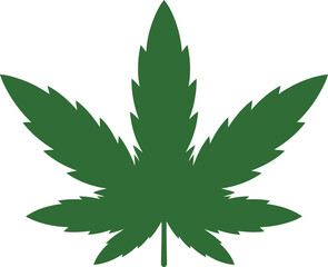 Cannabis leaf illustration on white background