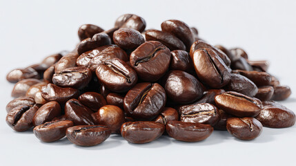 Rich, roasted coffee beans piled high, evoking the aroma and warmth of a morning brew.