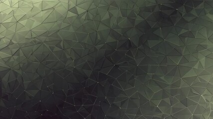 Smooth abstract geometric background with a dynamic texture of triangular shapes blending shades of green transitioning from light to dark highlighting depth and complexity throughout the clip.