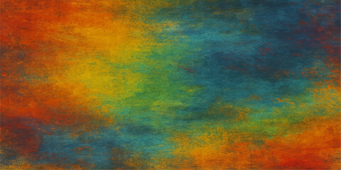 Bright, colorful, abstract watercolor paint texture on grunge vintage paper backdrop design