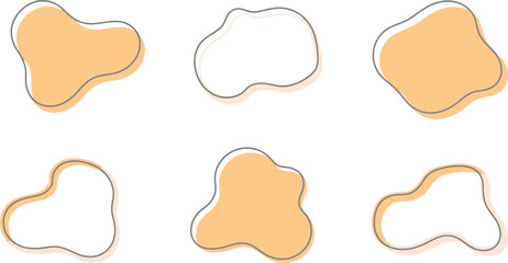 Collection of various shapes with different fill colors and outlines