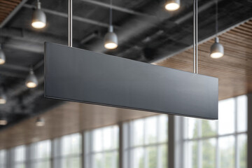 Mockup for retail space sign in a modern indoor environment