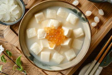 Annin-tofu dessert of Chinese cuisine
