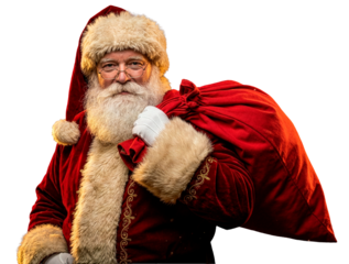 Traditional Santa Claus with gift sack