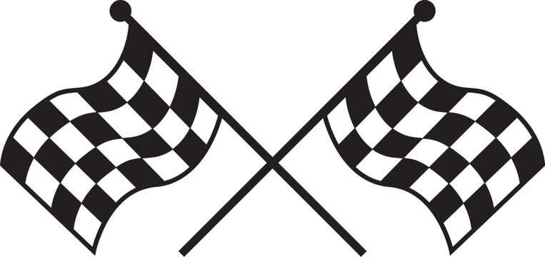 black and white checkered racing  flag vector file 