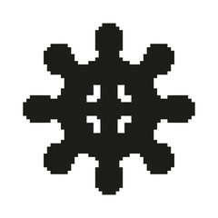 Fototapeta premium Virus Structure Pixel Art Icon. Microbiology, Infection, And Pathogen Representation Symbol. Isolated Vector Illustration