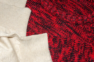 Fondo de jersey blanco y jersey rojo y negro