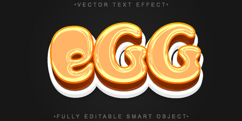 Egg Breakfast Fresh Vector Fully Editable Smart Object Text Effect