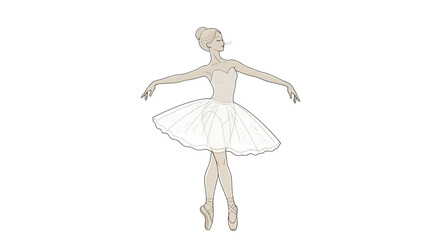 Elegant ballerina in classical pose, embodying grace, beauty and artistic discipline through