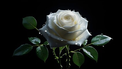 white rose on black background