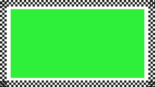 4K black and white block texture dynamic border green screen material