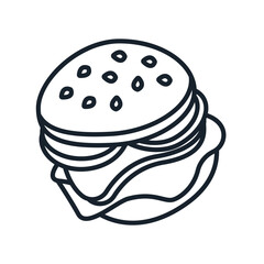 Burger icons minimalist flat style design, Burger  Vector illustration  on white background