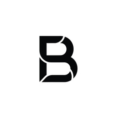 Monogram letter b logo design, modern, stylized, black on