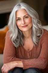Fototapeta premium Ideal for wellness, aging gracefully, and real beauty themes.
