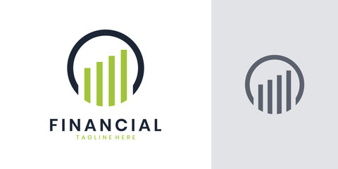 Financial growth bar chart logo design