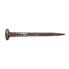 Vintage Rusty Nail on Isolated Background for Art and Craft Use