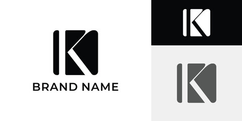 Minimalist letter K monogram logo design