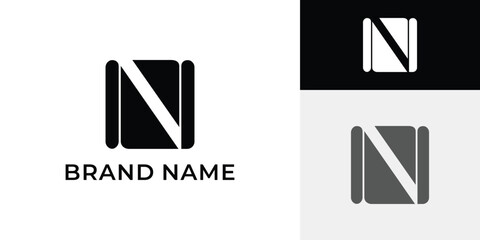 Minimalist letter N monogram logo design