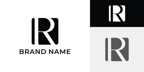 Modern monogram letter R logo design