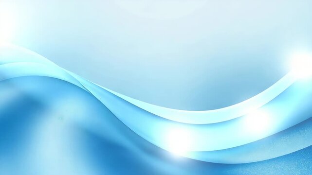 Seamless flowing blue wave background with glowing light flares for corporate presentations