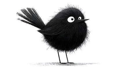 A vector illustration of a funny crow isolated on white background