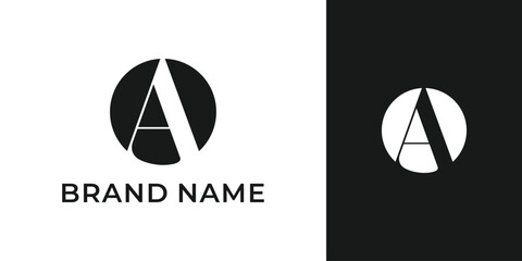 Minimalist letter A monogram logo design