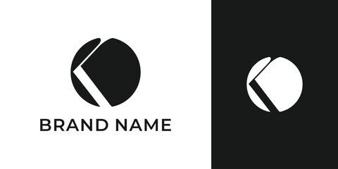 Minimalist K letter logo design in circle shape